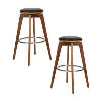 Набор 2 шт Табурет барный DOBRIN TOM'77, цвет черный глянец PU ABD 002