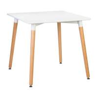 Стол обеденный SERRA, ножки светлый бук, столешница белая