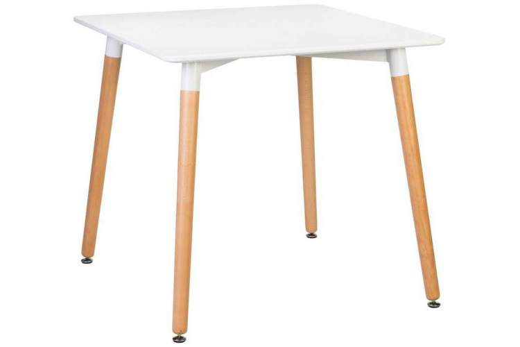 Стол обеденный DOBRIN SERRA, ножки светлый бук, столешница белая