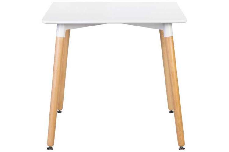 Стол обеденный DOBRIN SERRA, ножки светлый бук, столешница белая-1