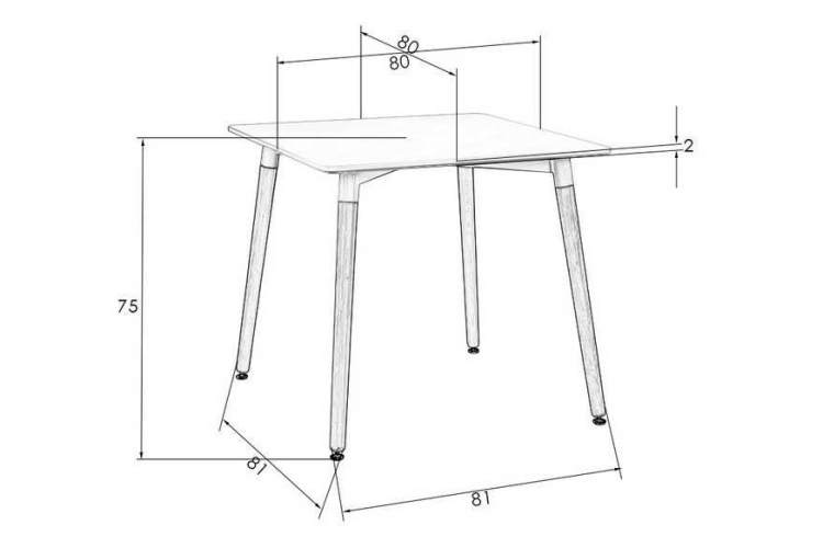 Стол обеденный DOBRIN SERRA, ножки светлый бук, столешница белая-4