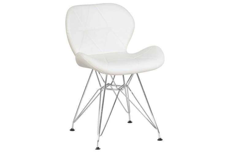 Стул обеденный DOBRIN BUTTERFLY CHROME, ножки хром, цвет белый