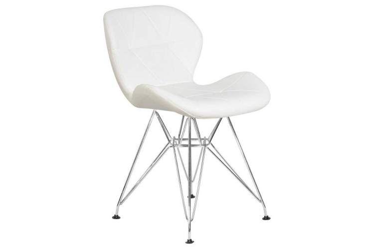Стул обеденный DOBRIN BUTTERFLY CHROME, ножки хром, цвет белый-1