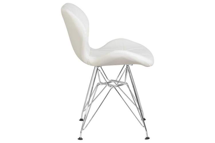 Стул обеденный DOBRIN BUTTERFLY CHROME, ножки хром, цвет белый-2