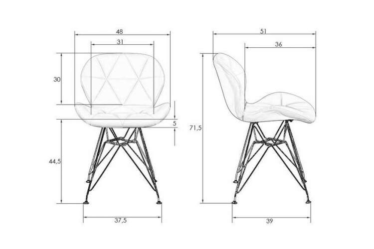 Стул обеденный DOBRIN BUTTERFLY CHROME, ножки хром, цвет белый-7