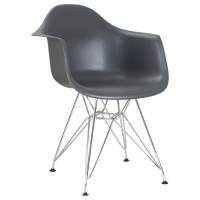 Стул обеденный DOBRIN DAW CHROME, ножки хром, цвет сиденья тёмно-серый (GR-04) Стул обеденный DOBRIN DAW CHROME, ножки хром, цвет сиденья тёмно-серый (GR-04)