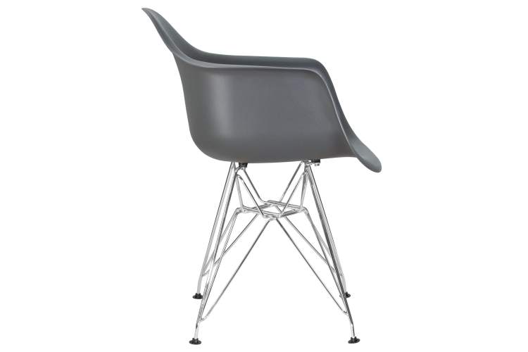 Стул обеденный DOBRIN DAW CHROME, ножки хром, цвет сиденья тёмно-серый (GR-04)-2
