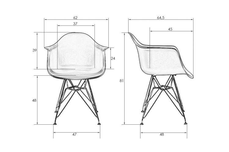 Стул обеденный DOBRIN DAW CHROME, ножки хром, цвет сиденья тёмно-серый (GR-04)-6