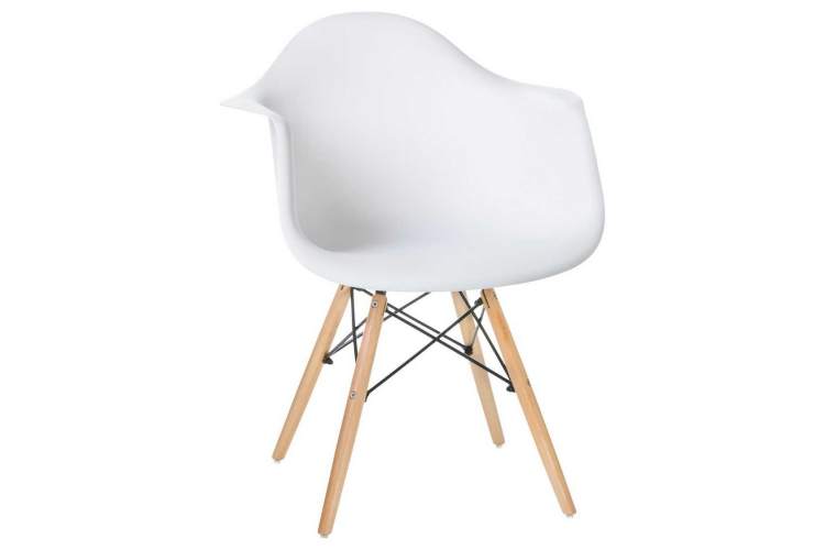 Стул обеденный DOBRIN DAW, ножки светлый бук, цвет сиденья белый