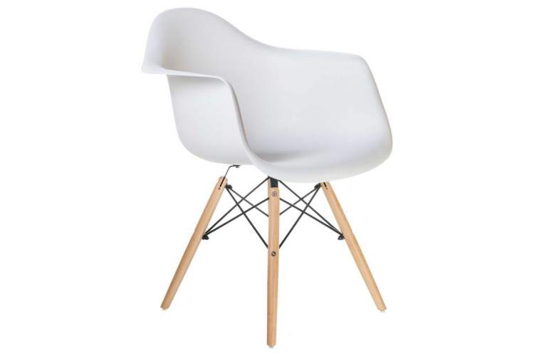 Стул обеденный DOBRIN DAW, ножки светлый бук, цвет сиденья белый-1