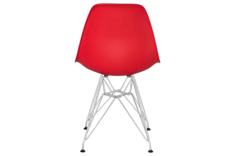 Набор 4 шт Стул обеденный DOBRIN DSR, ножки хром, цвет красный (R-02)-5