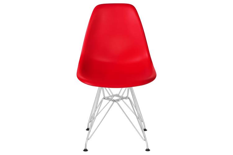 Набор 4 шт Стул обеденный DOBRIN DSR, ножки хром, цвет красный (R-02)-6