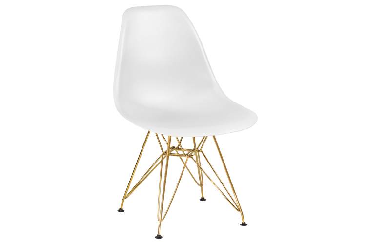 Набор 4 шт Стул обеденный DOBRIN DSR, ножки золотые, цвет белый (W-02)-1