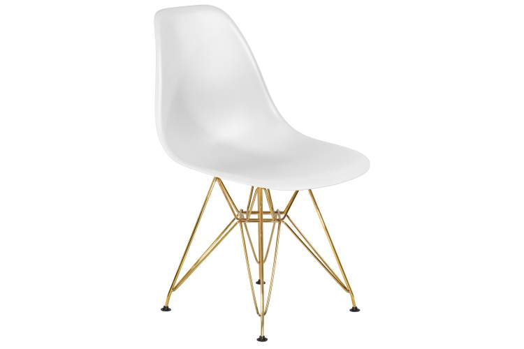 Набор 4 шт Стул обеденный DOBRIN DSR, ножки золотые, цвет белый (W-02)-2