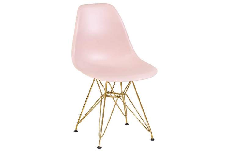 Стул обеденный DOBRIN DSR, ножки золотые, цвет светло-розовый (PK-02)