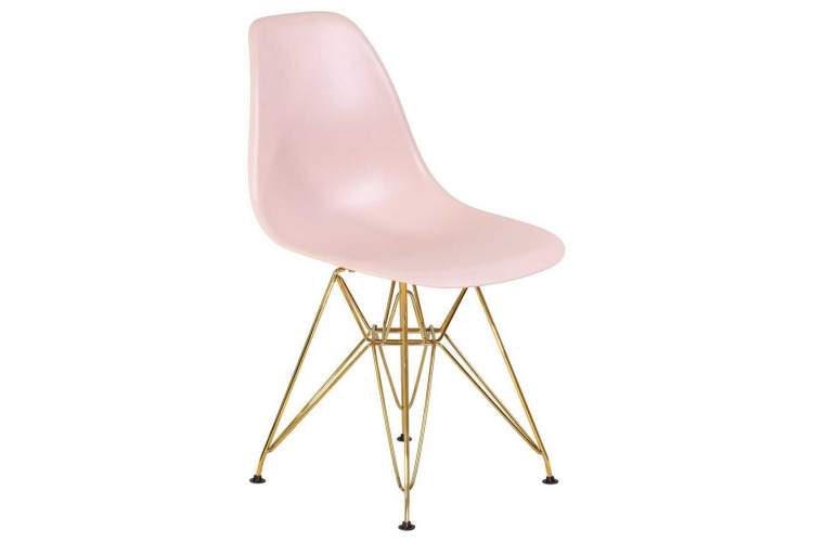 Стул обеденный DOBRIN DSR, ножки золотые, цвет светло-розовый (PK-02)-1