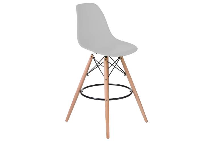 Набор 2 шт Стул барный DOBRIN DSW BAR, ножки светлый бук, цвет сиденья светло-серый (GR-01)-2