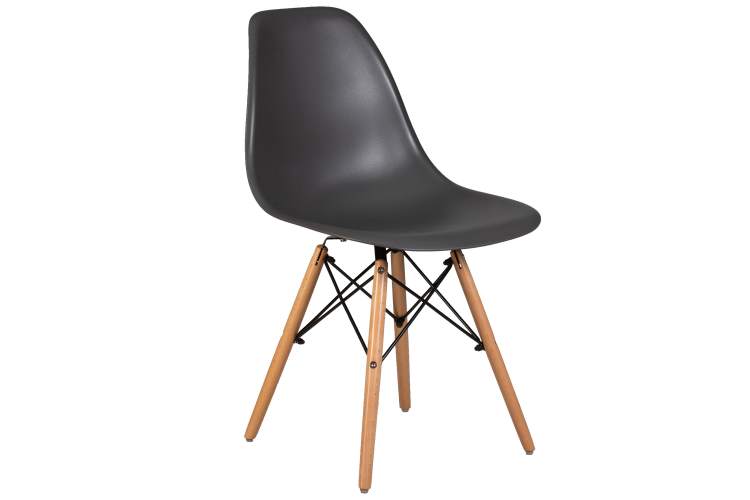 Набор 4 шт Стул обеденный DOBRIN DSW, ножки светлый бук, цвет тёмно-серый (GR-04)-1