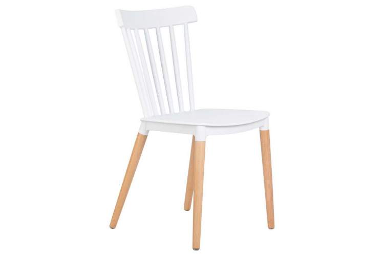 Стул обеденный DOBRIN THEO, ножки светлый бук, цвет белый (W-02)-2