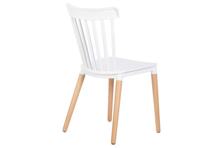 Стул обеденный DOBRIN THEO, ножки светлый бук, цвет белый (W-02)-4