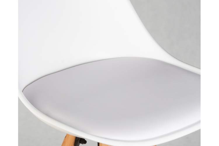 Набор 2 шт Стул полубарный DOBRIN RONNI, ножки светлый бук, белый (ZL-W-02)-7