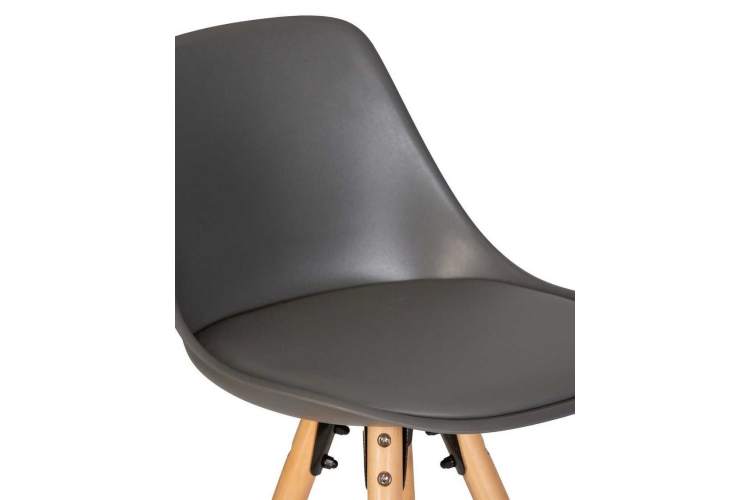 Стул полубарный DOBRIN RONNI, ножки светлый бук, тёмно-серый (GR-04)-7