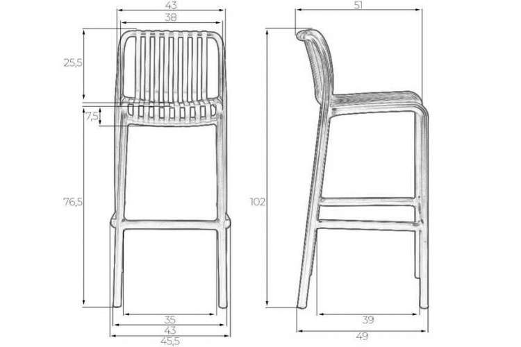 Стул барный DOBRIN CHLOE BAR, черный (B-03)-9