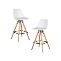 Набор 2 шт Стул полубарный DOBRIN RONNI, ножки светлый бук, белый (ZL-W-02)