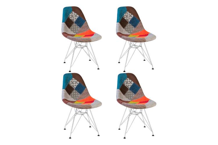 Набор 4 шт Стул обеденный DOBRIN DSR, ножки хром, цвет мозайка