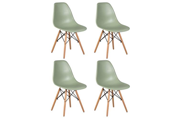 Набор 4 шт Стул обеденный DOBRIN DSW, ножки светлый бук, цвет мятный (NX-G-09)