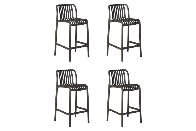 Набор 4 шт Стул полубарный DOBRIN CHLOE, темно-серый