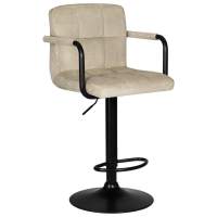 Стул барный DOBRIN KRUGER ARM BLACK, бежевый вельвет (LAR-E2041-04) Стул барный DOBRIN KRUGER ARM BLACK, бежевый вельвет (LAR-E2041-04)