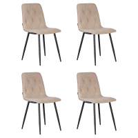 Набор 4 шт Стул обеденный DOBRIN CHILLY ROMBO, Капучино Simple 05, основание черное