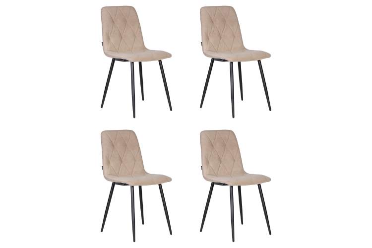 Набор 4 шт Стул обеденный DOBRIN CHILLY ROMBO, Капучино Simple 05, основание черное