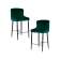 Набор 2 шт Стул полубарный DOBRIN CHRISTIAN'65, черные ножки, зеленый велюр (V108-64)