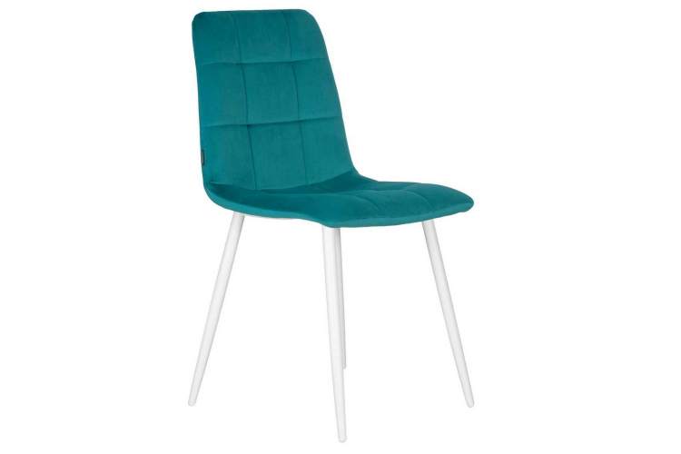 Стул обеденный DOBRIN CHILLY, Морской волны Holland 56, основание белое-1