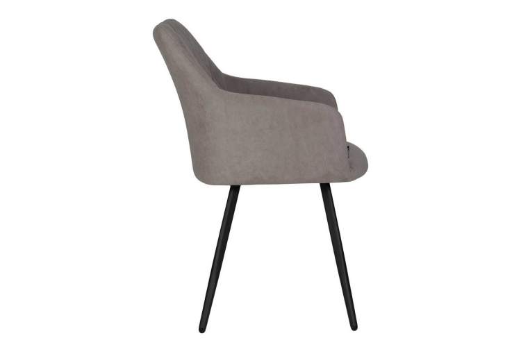 Стул обеденный DOBRIN ROBY, ЭМАЛЬ ЧЕРНЫЙ МУАР велюр Catania Cocoa-2