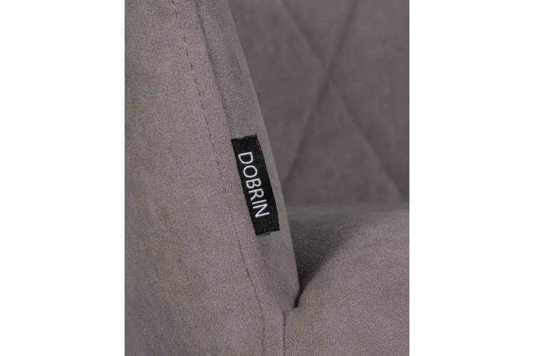 Стул обеденный DOBRIN ROBY, ЭМАЛЬ ЧЕРНЫЙ МУАР велюр Catania Cocoa-8