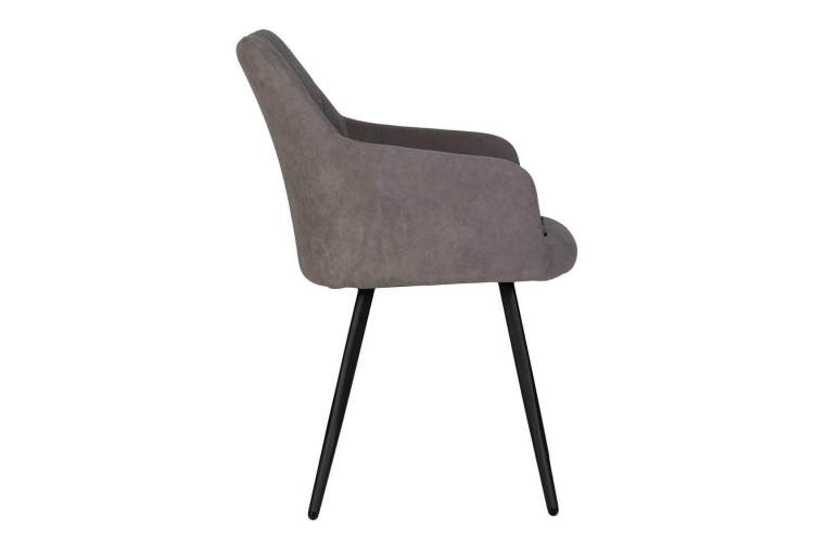 Стул обеденный DOBRIN ROBY, ЭМАЛЬ ЧЕРНЫЙ МУАР велюр Catania Stone-2