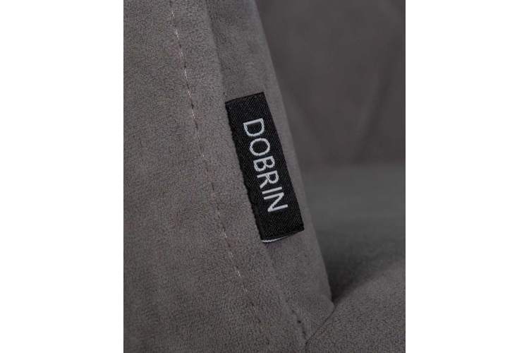 Стул обеденный DOBRIN ROBY, ЭМАЛЬ ЧЕРНЫЙ МУАР велюр Catania Stone-6