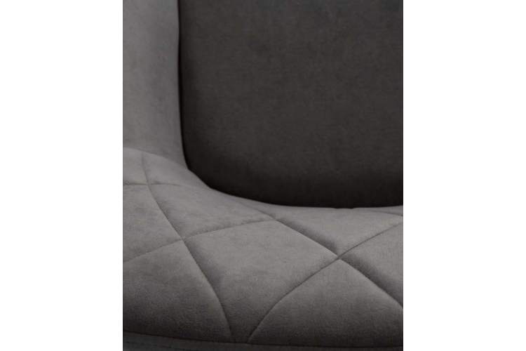 Стул обеденный DOBRIN ROBY, ЭМАЛЬ ЧЕРНЫЙ МУАР велюр Catania Stone-8