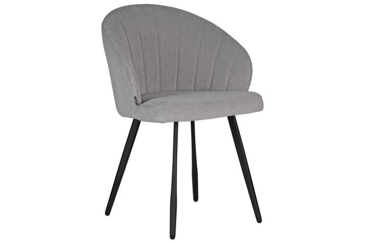 Стул обеденный DOBRIN NAOMI, ЭМАЛЬ ЧЕРНЫЙ МУАР велюр Catania Smoke