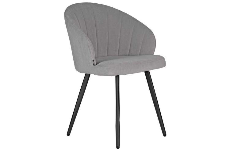Стул обеденный DOBRIN NAOMI, ЭМАЛЬ ЧЕРНЫЙ МУАР велюр Catania Smoke-1