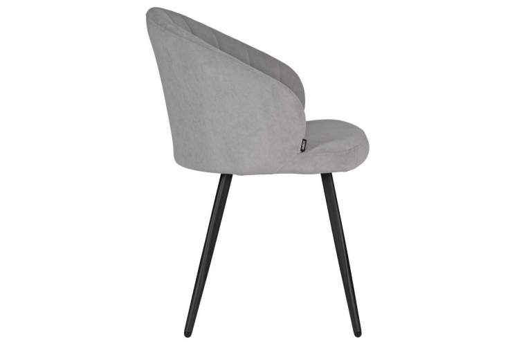 Стул обеденный DOBRIN NAOMI, ЭМАЛЬ ЧЕРНЫЙ МУАР велюр Catania Smoke-2