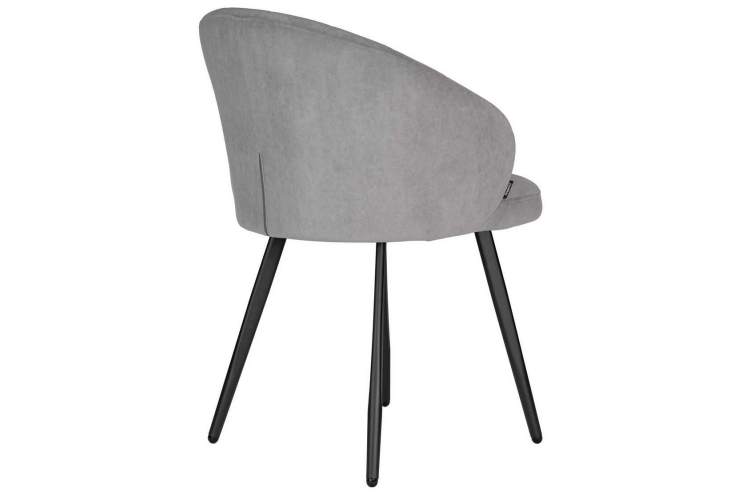 Стул обеденный DOBRIN NAOMI, ЭМАЛЬ ЧЕРНЫЙ МУАР велюр Catania Smoke-3