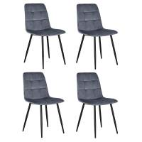 Набор 4 шт Стул обеденный DOBRIN CHILLY, Серо-голубой Holland 14, основание черное