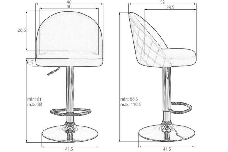 Стул барный DOBRIN MILANA, пудрово-розовый велюр (MJ9-32)-8