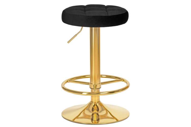 Табурет барный DOBRIN BRUNO GOLD, черный велюр (MJ9-101)