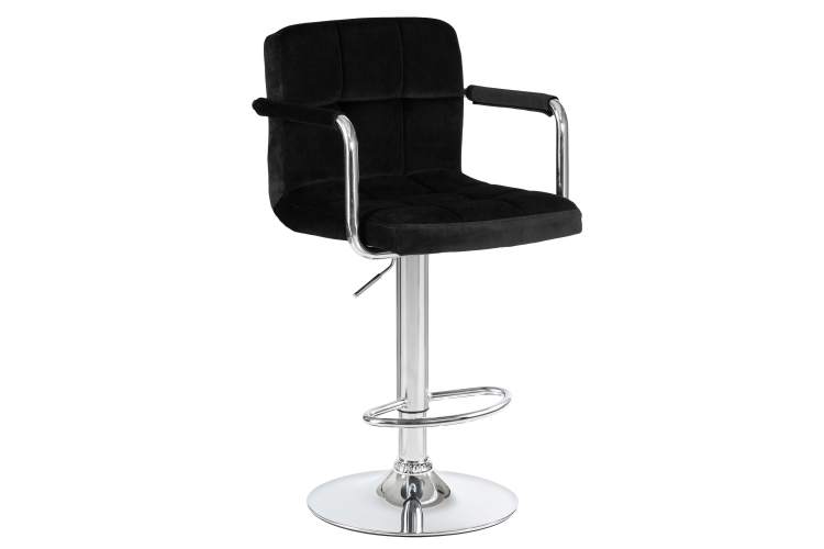 Набор 2 шт Стул барный DOBRIN KRUGER ARM, черный велюр (MJ9-101)-1