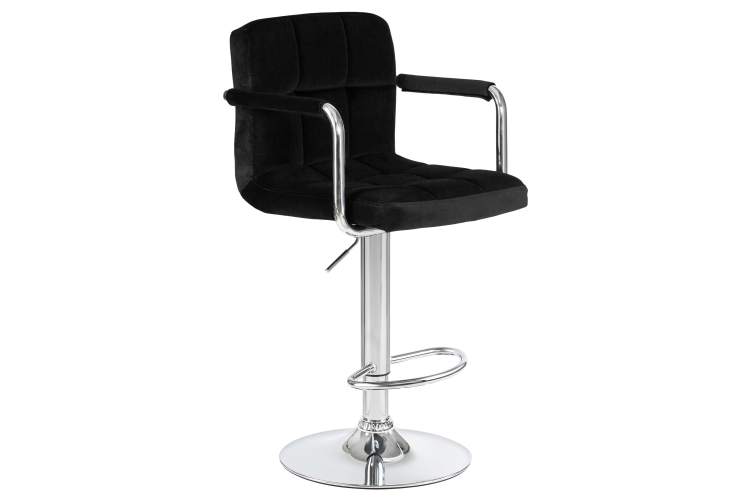 Набор 2 шт Стул барный DOBRIN KRUGER ARM, черный велюр (MJ9-101)-2